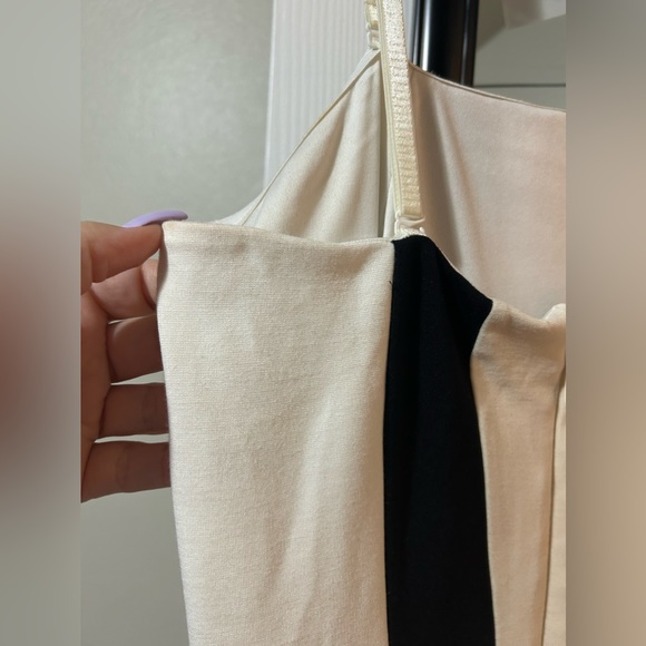 🔥Bebe fitted white, black&cream color block dress-size L - Picture 6 of 16